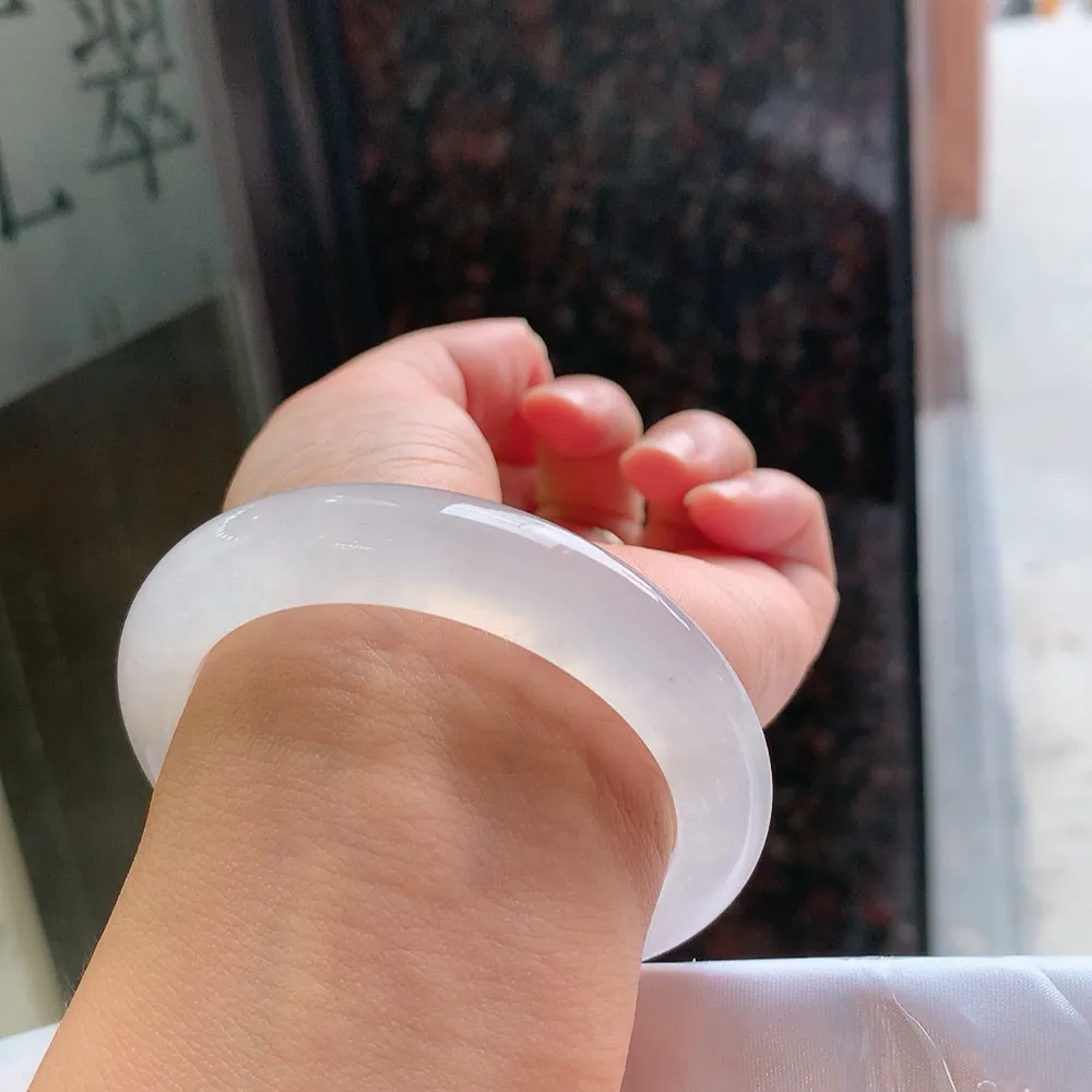 正圈冰玻种白月光 无瑕 尺寸:52.5/11.7/8 种水好