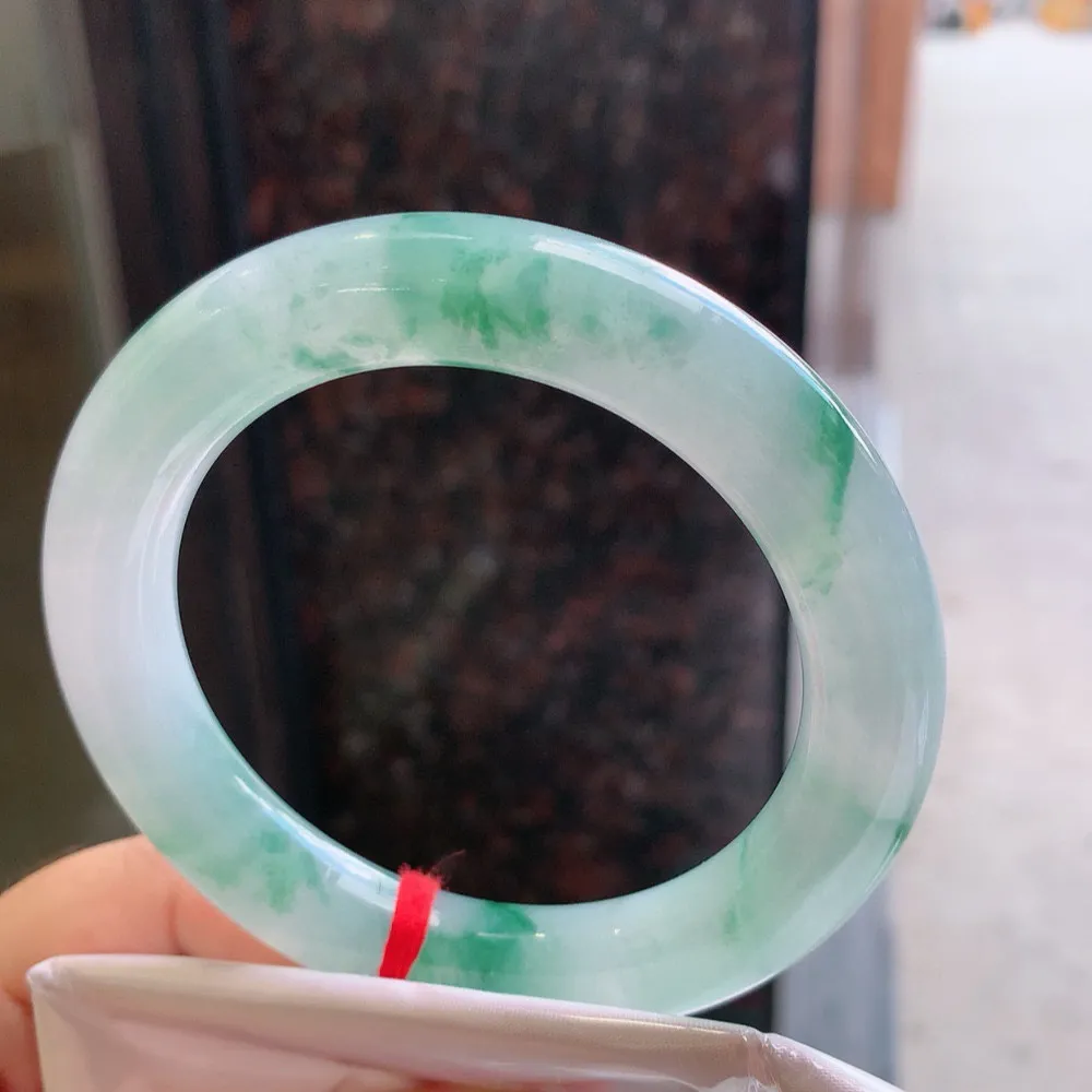 圆条冰玻飘花 无瑕 尺寸:58.4/12 花美 种水好🥰🥰