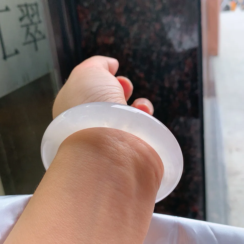 正圈冰玻种白月光 无瑕 尺寸:52.5/11.7/8 种水好