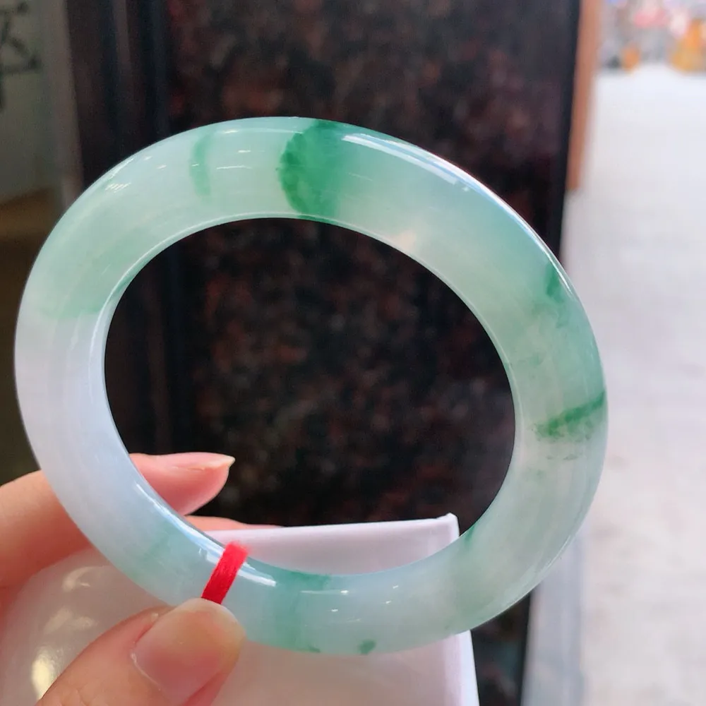 圆条冰玻飘花 无瑕 尺寸:58.4/12 花美 种水好🥰🥰