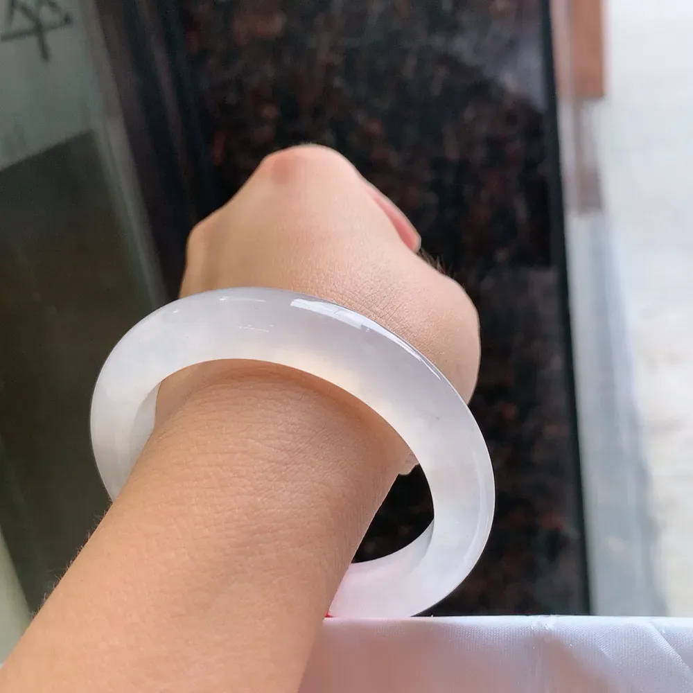 正圈冰玻种白月光 无瑕 尺寸:52.5/11.7/8 种水好