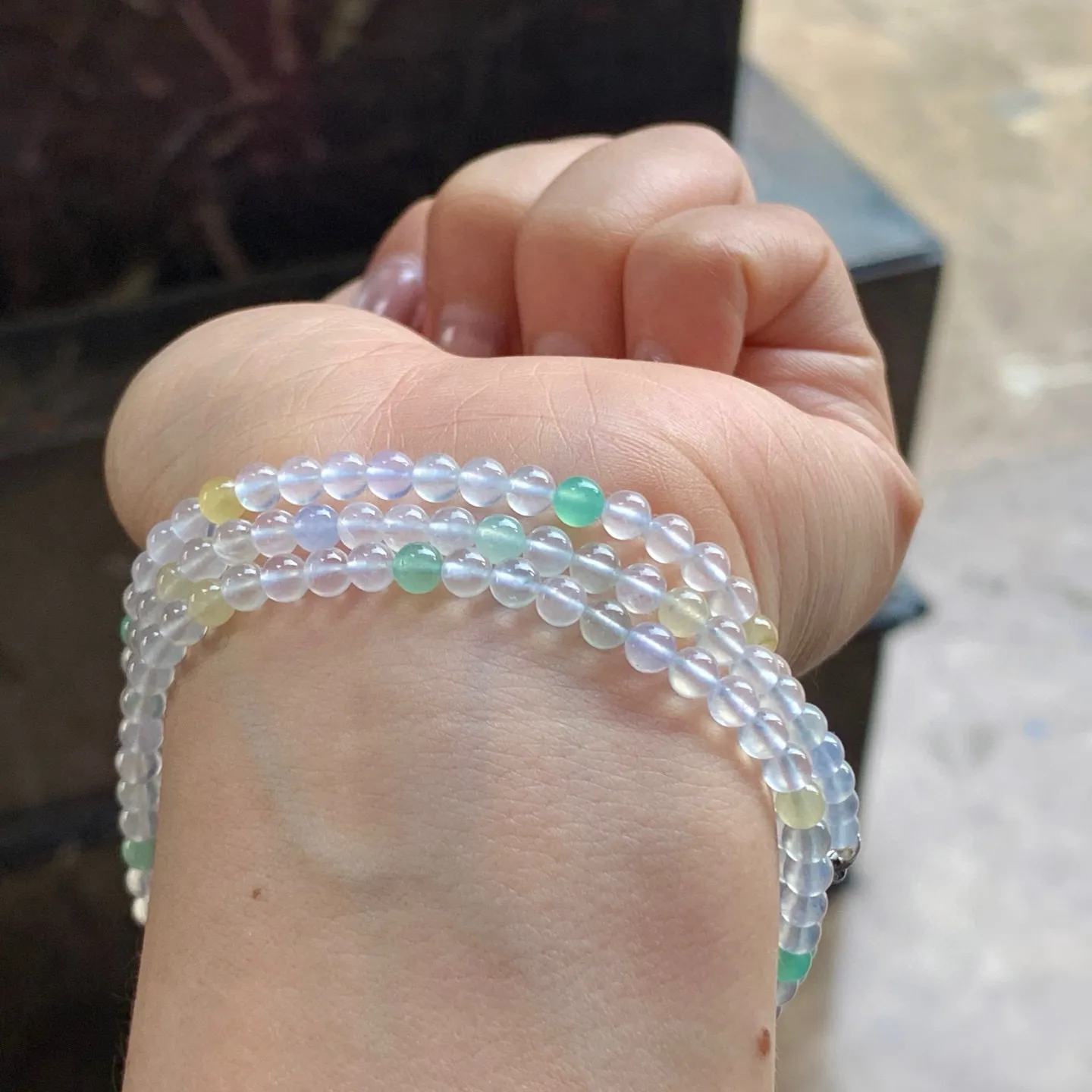 金扣冰蓝佛公^_^水润 冰透 清新