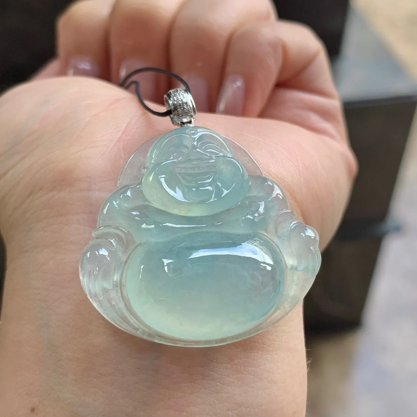 金扣冰蓝佛公^_^水润清新 饱满