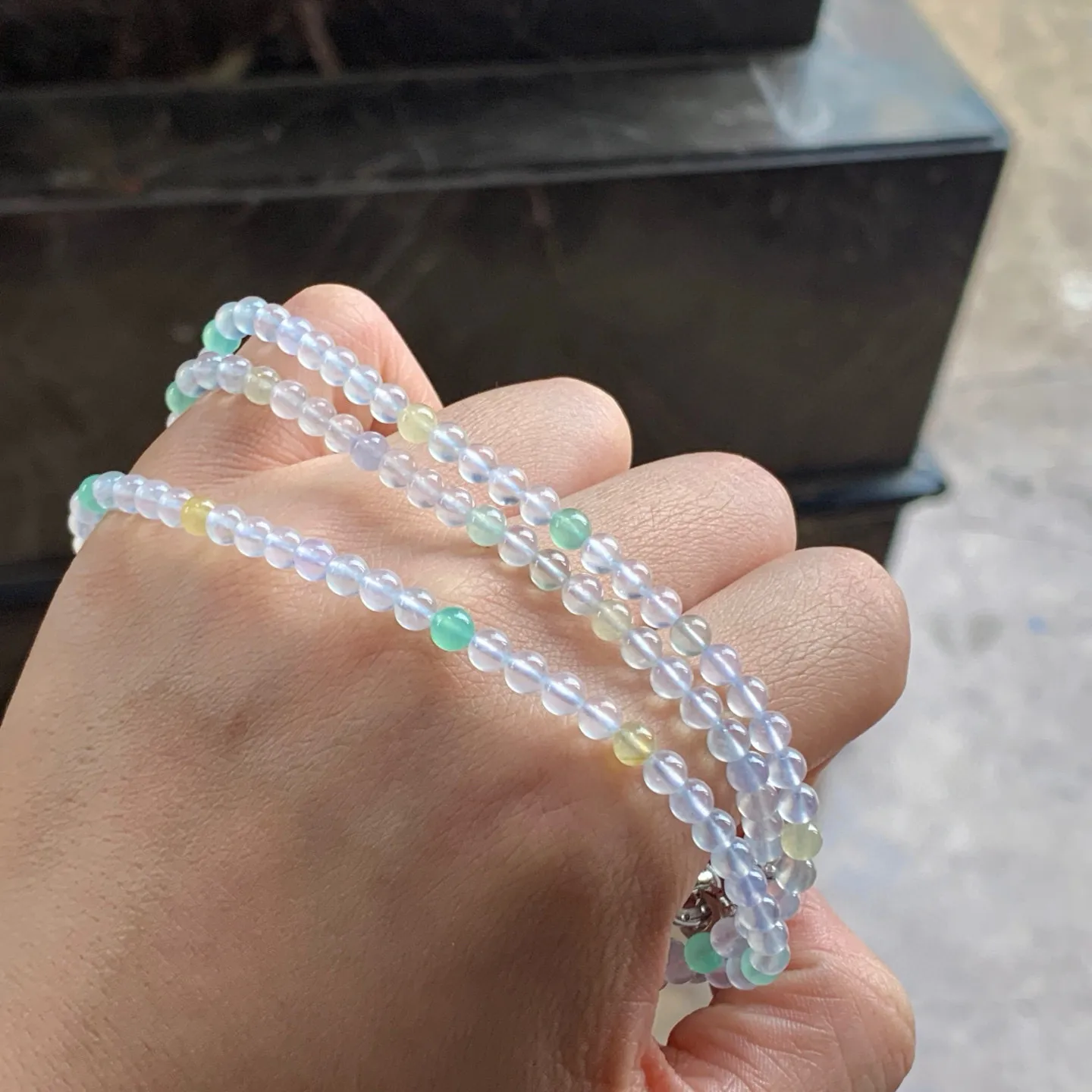 金扣冰蓝佛公^_^水润 冰透 清新