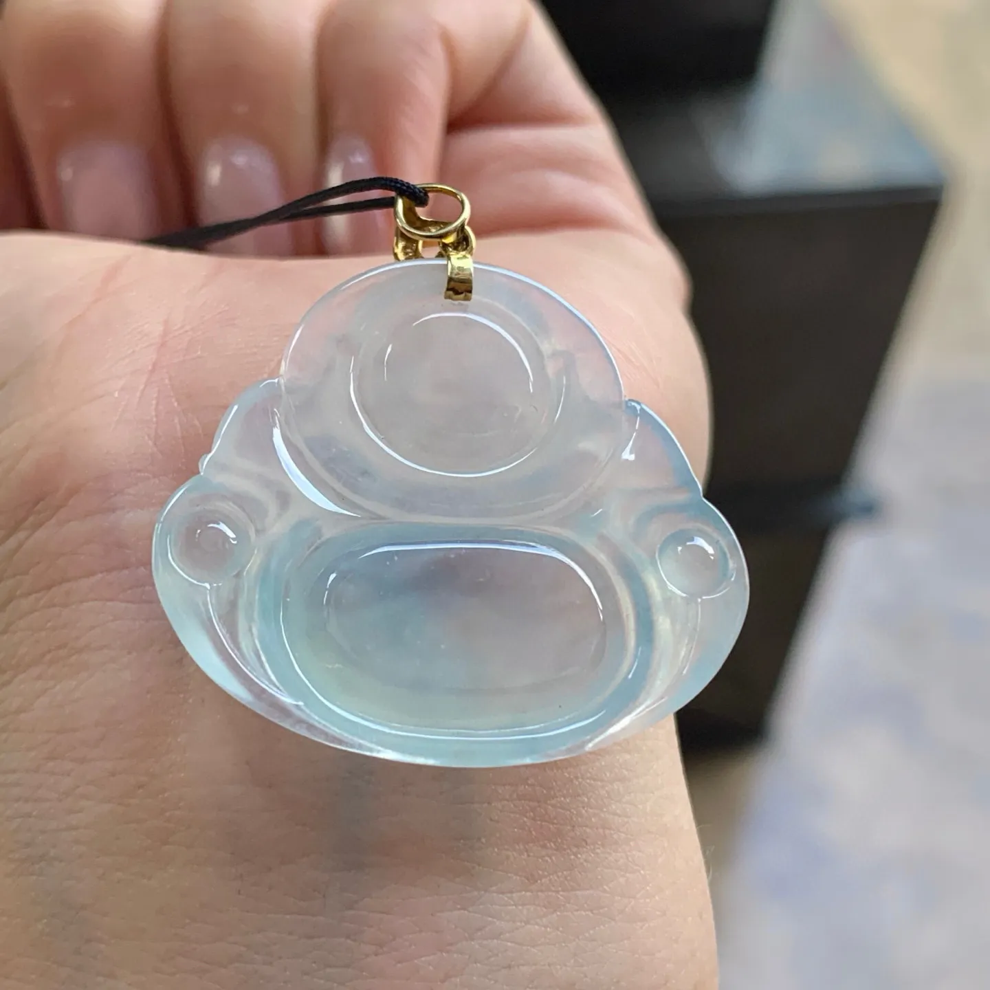 金扣冰蓝佛公^_^水润 冰透 清新