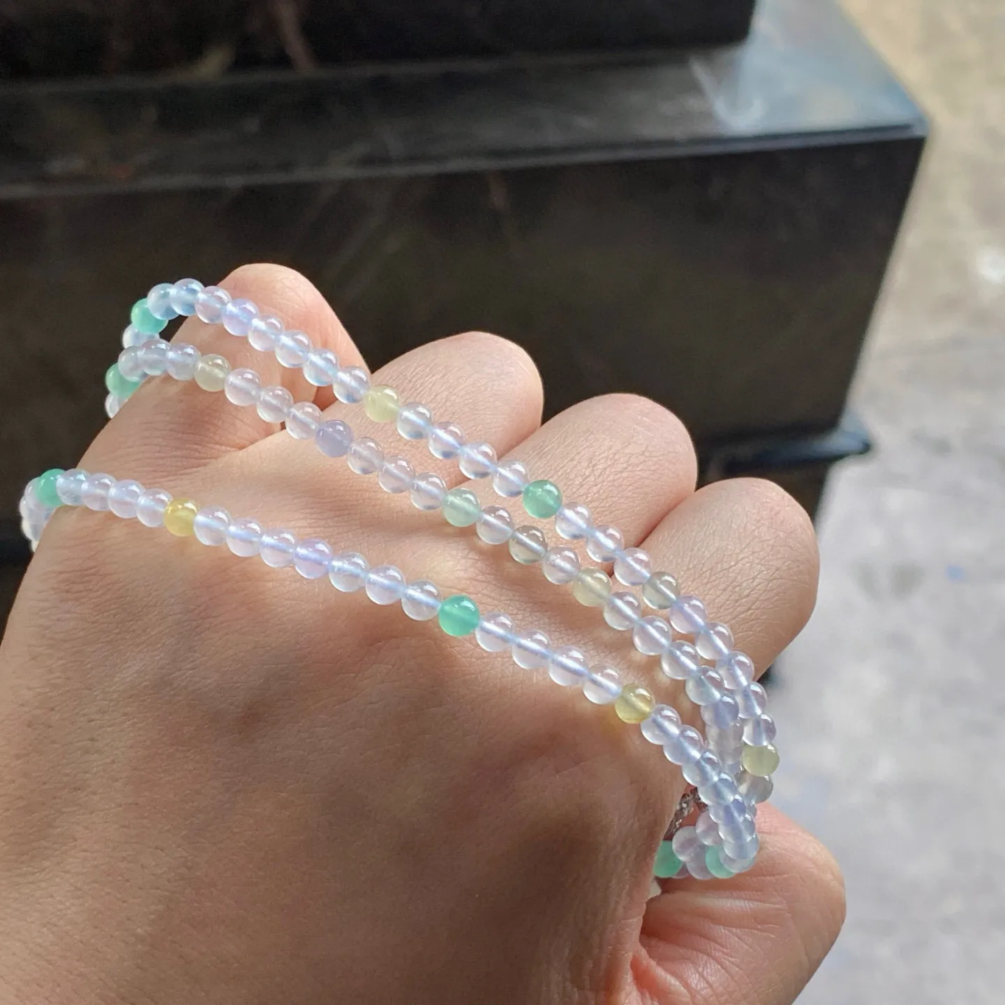 金扣冰蓝佛公^_^水润 冰透 清新