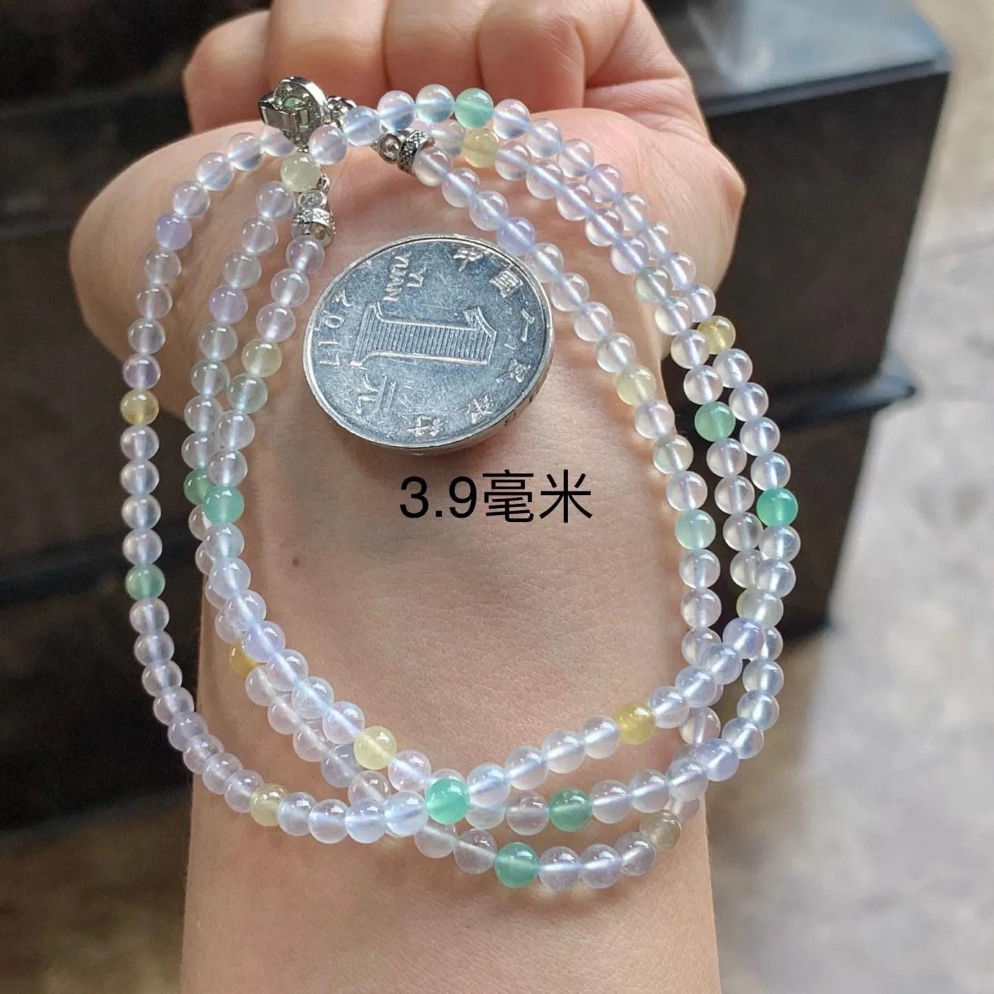 金扣冰蓝佛公^_^水润 冰透 清新