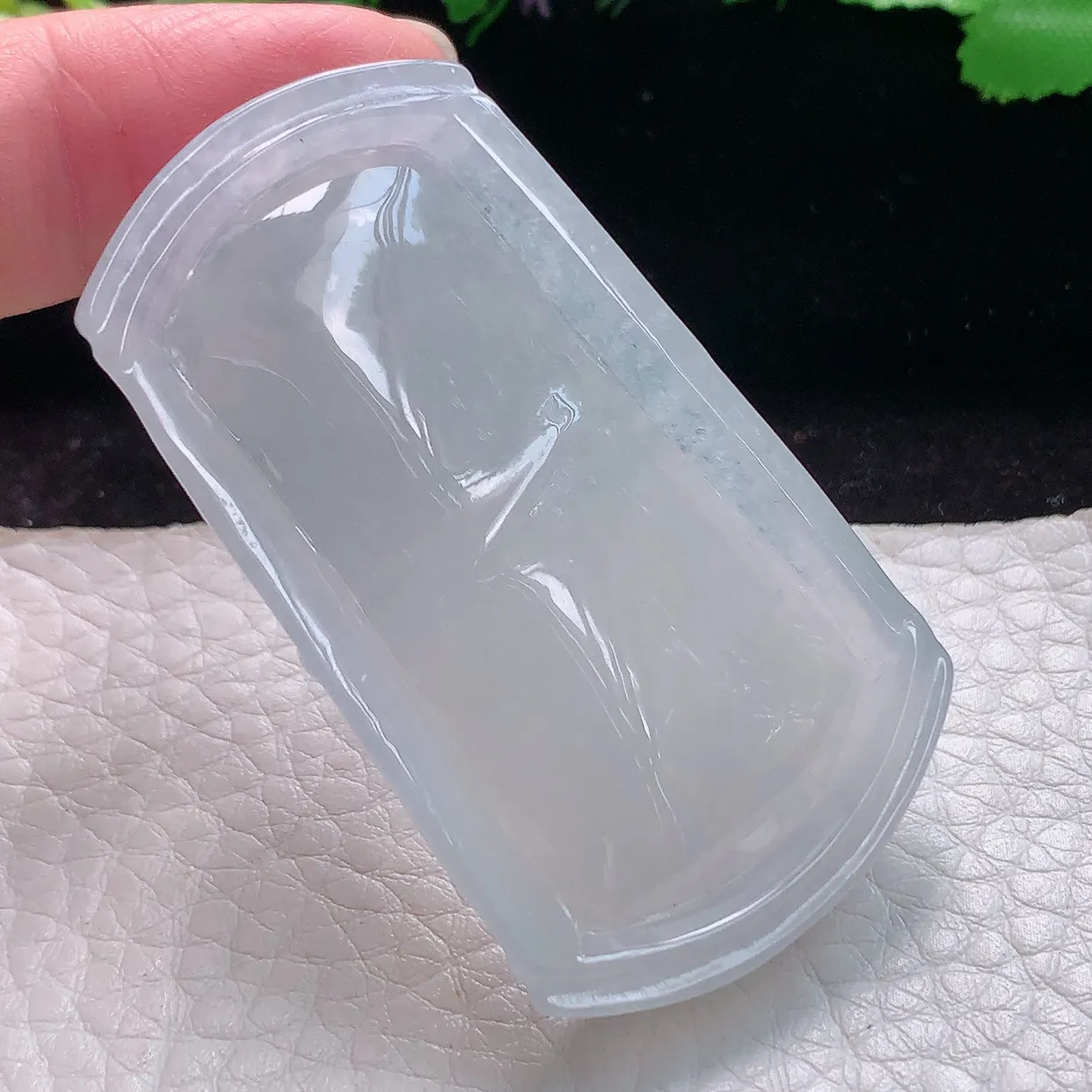 zzx实拍54.2*30.8*7.2缅甸翡翠精雕冰纯胸有成竹 竹节玉吊坠 玉挂件