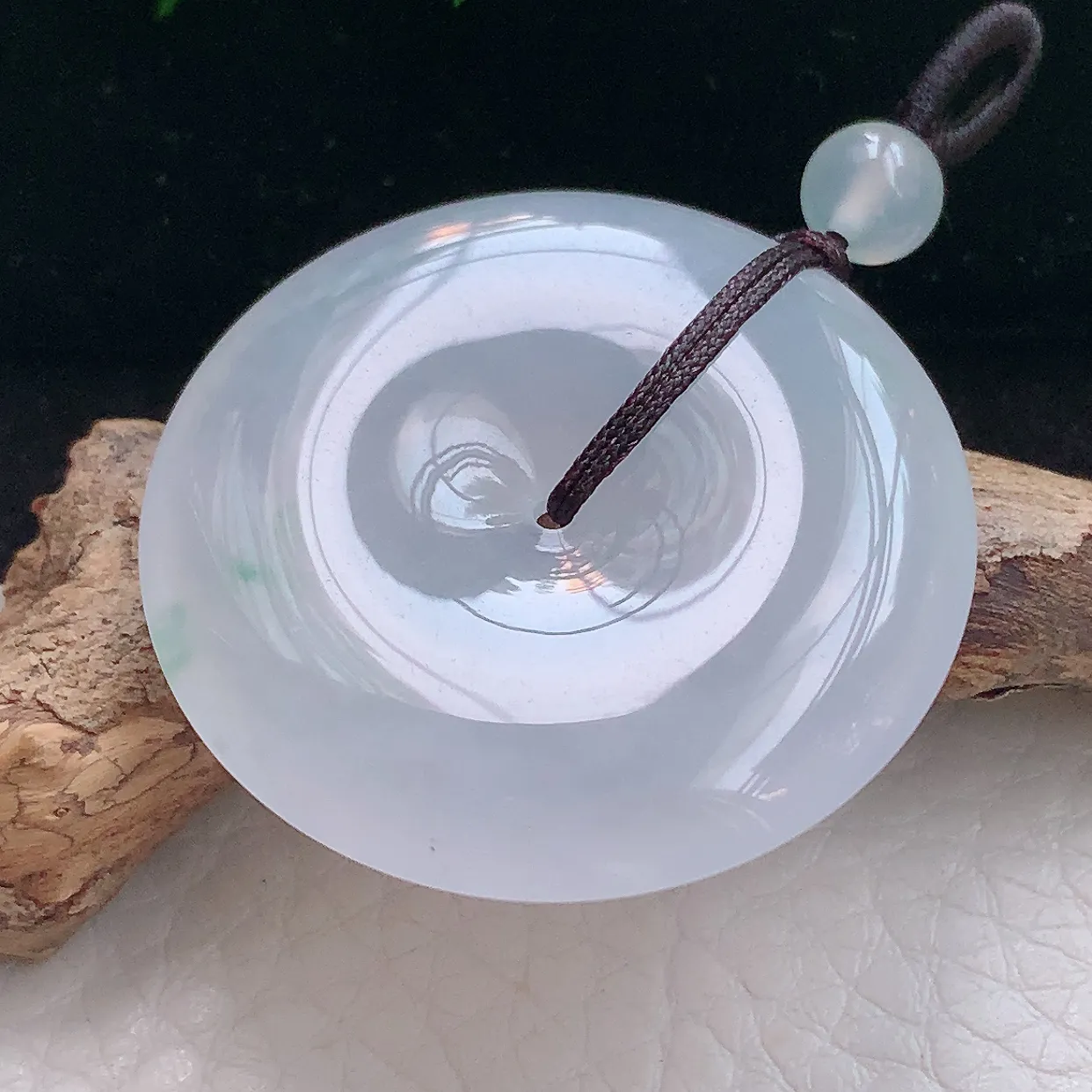 gp实拍35*6缅甸翡翠精雕冰飘花大平安扣 玉扣玉吊坠 玉挂件
