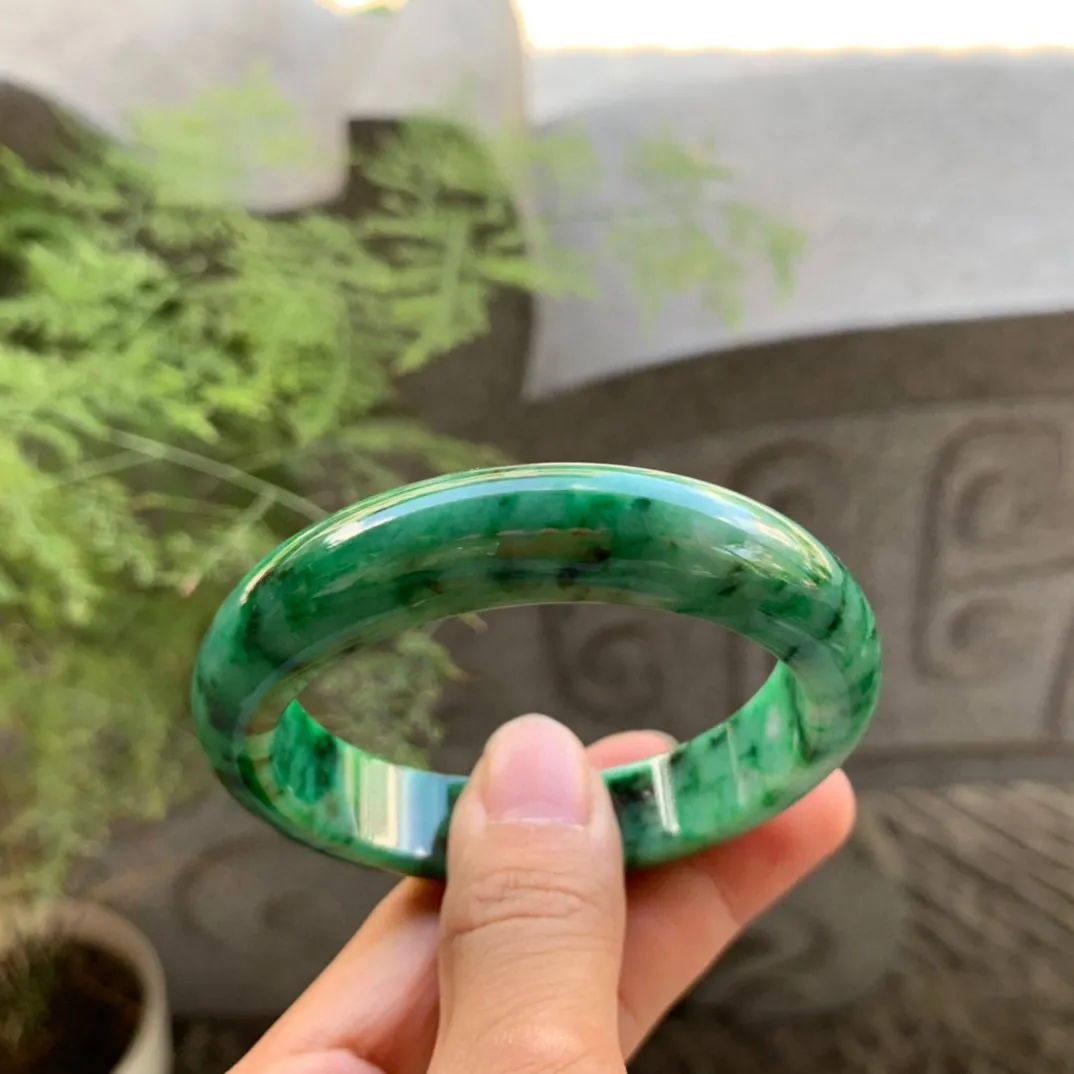 小圈口 53-12.6-8.3  【满绿正圈手镯】正圈53 54可戴