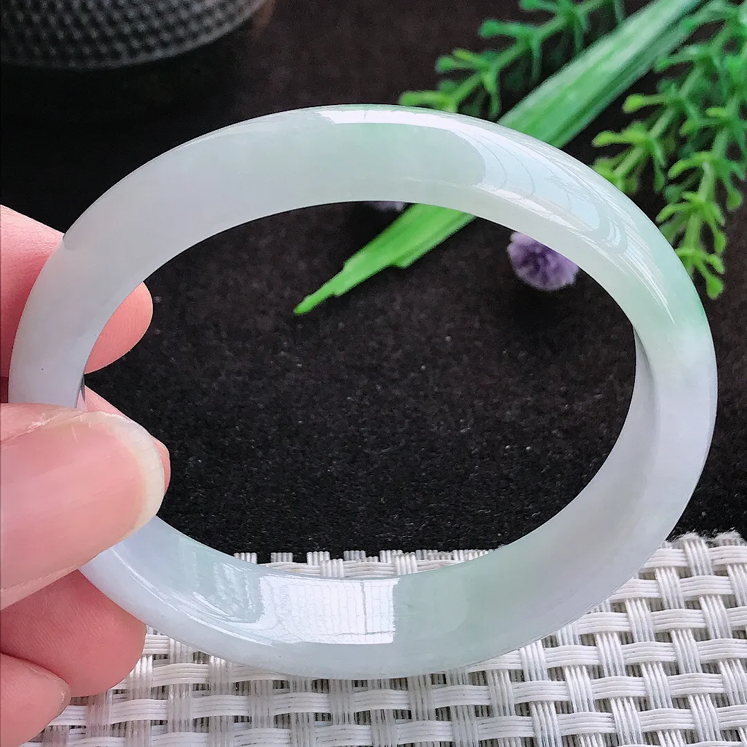 自然光54/49/12.8/6.2老坑冰胶水灵贵妃手镯宽边翡翠玉镯美人镯