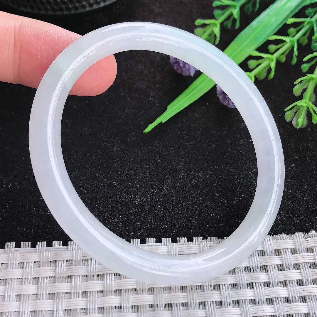 自然光54.5/48/7.1/7.3老坑冰胶通透贵妃手镯宽边翡翠玉镯美人镯