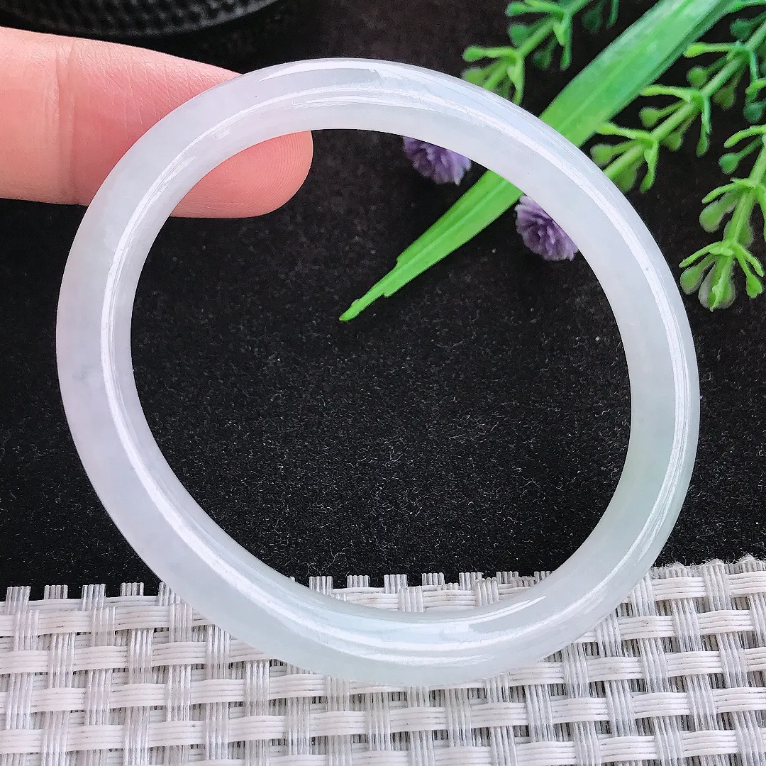 自然光54.5/48/7.1/7.3老坑冰胶通透贵妃手镯宽边翡翠玉镯美人镯
