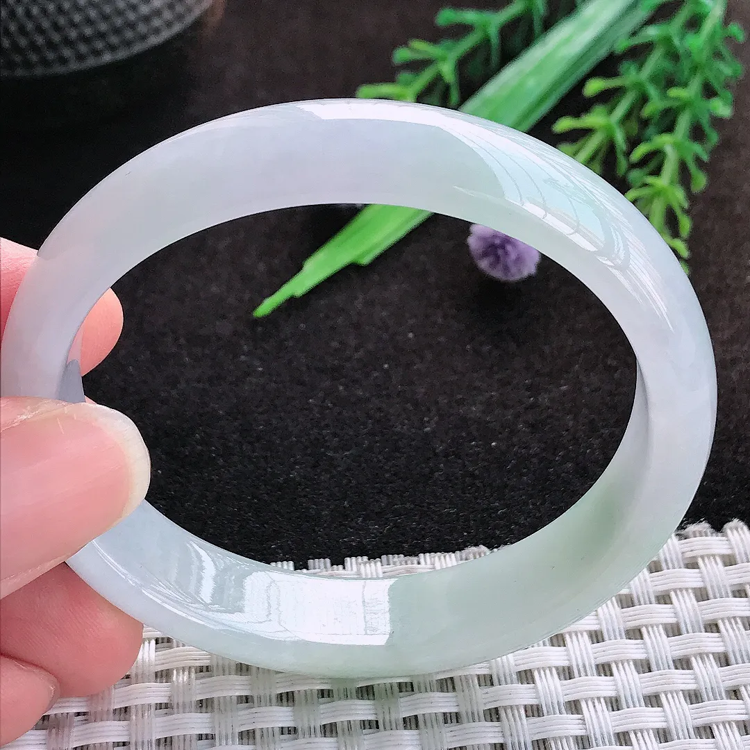 自然光54/49/12.8/6.2老坑冰胶水灵贵妃手镯宽边翡翠玉镯美人镯