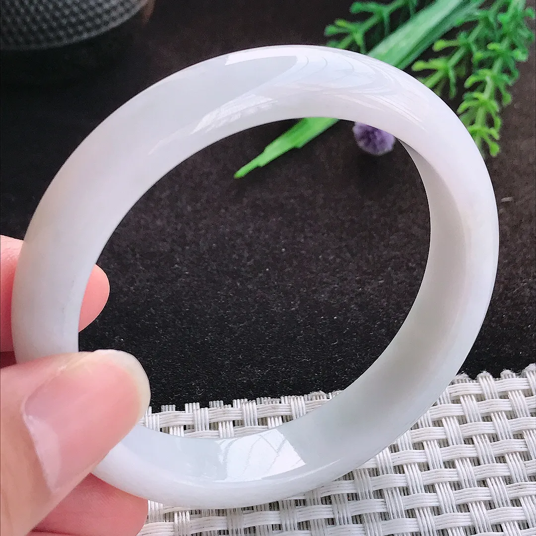 自然光57/12.5/8老坑精美冰润洒金飘黄翡手镯宽边翡翠玉镯美人镯