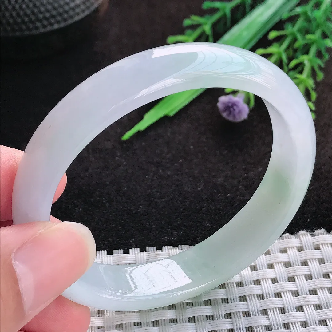 自然光54/49/12.8/6.2老坑冰胶水灵贵妃手镯宽边翡翠玉镯美人镯