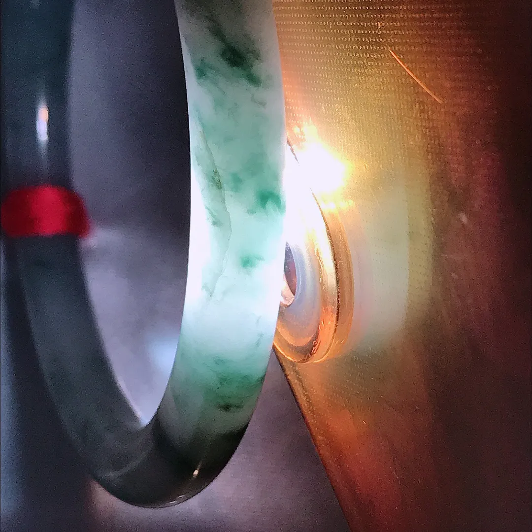 自然光54.5/7.5/8.2老坑冰润水灵飘花圆条手镯宽边翡翠玉镯美人镯