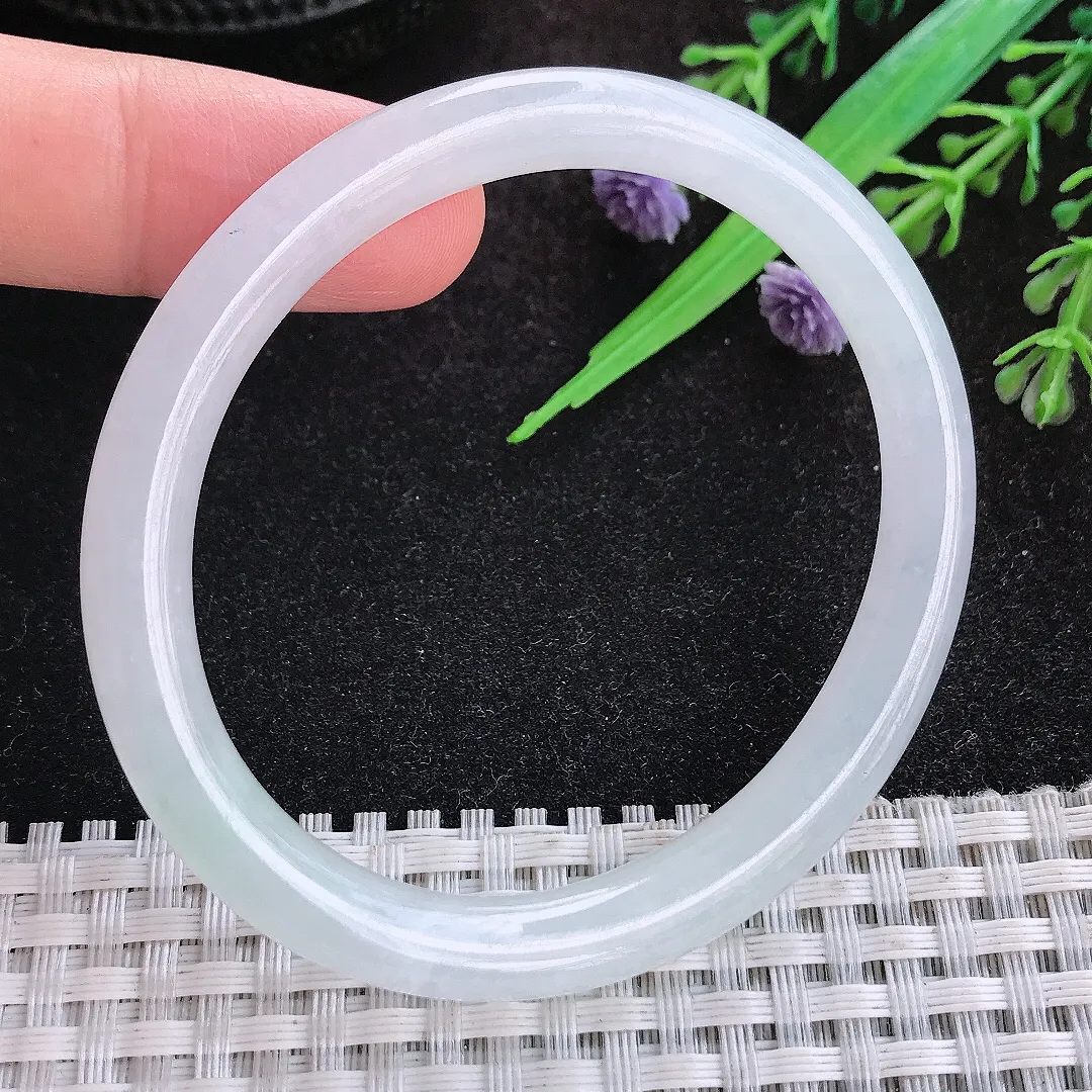 自然光54.5/48/7.1/7.3老坑冰胶通透贵妃手镯宽边翡翠玉镯美人镯