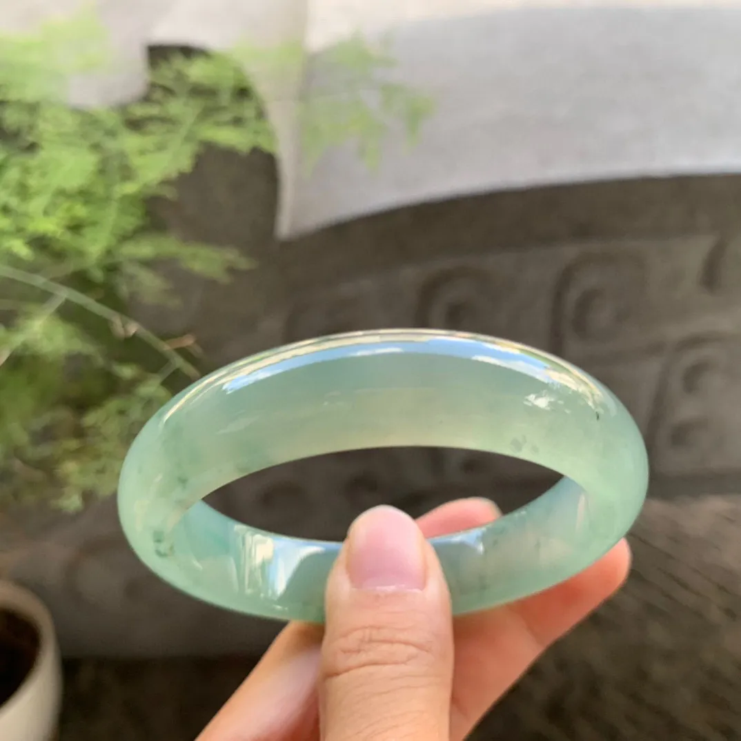 圈口55-13.2-8 【冰芙蓉飘花正圈手镯】正圈55 56可戴