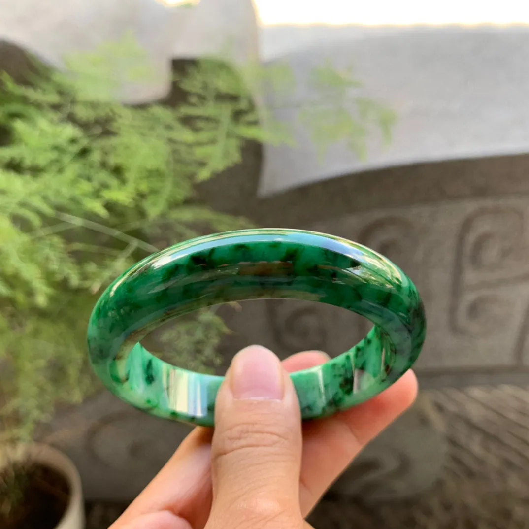 小圈口 53-12.6-8.3  【满绿正圈手镯】正圈53 54可戴