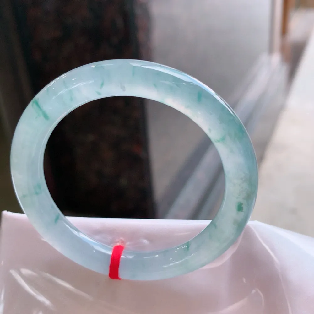 圆条冰玻飘花 无瑕 尺寸:50.5/8.3 花美 种水好️️