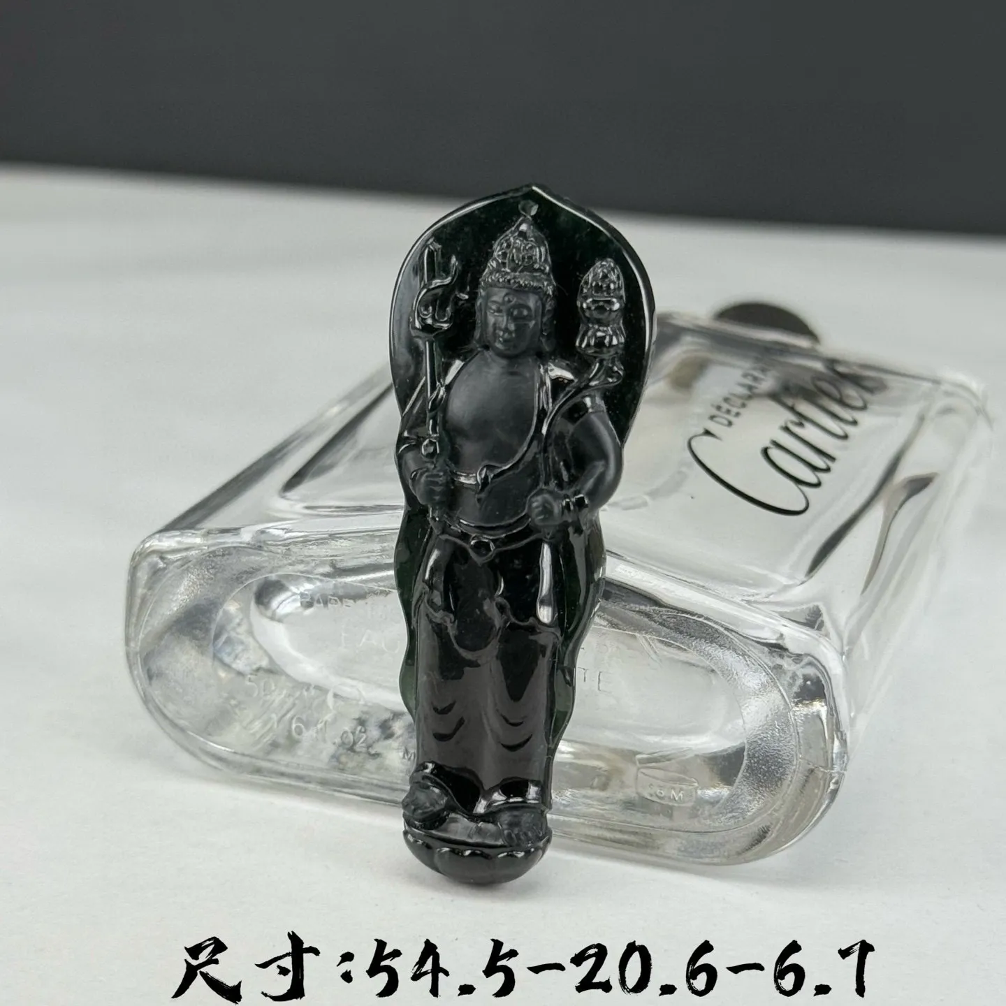 精品墨翠站观音 种好色正 黑度极好 打灯通透 油性十足 尺寸54.5