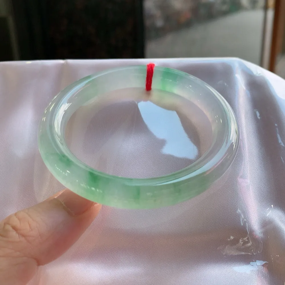 圆条冰玻绿花 无瑕 尺寸:52.5/8.9 种色俱佳🥰🥰