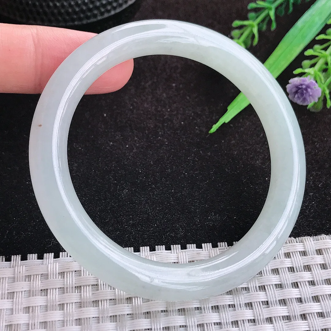 自然光54/8.8老坑冰胶水灵冰晴圆条手镯翡翠玉镯美人镯