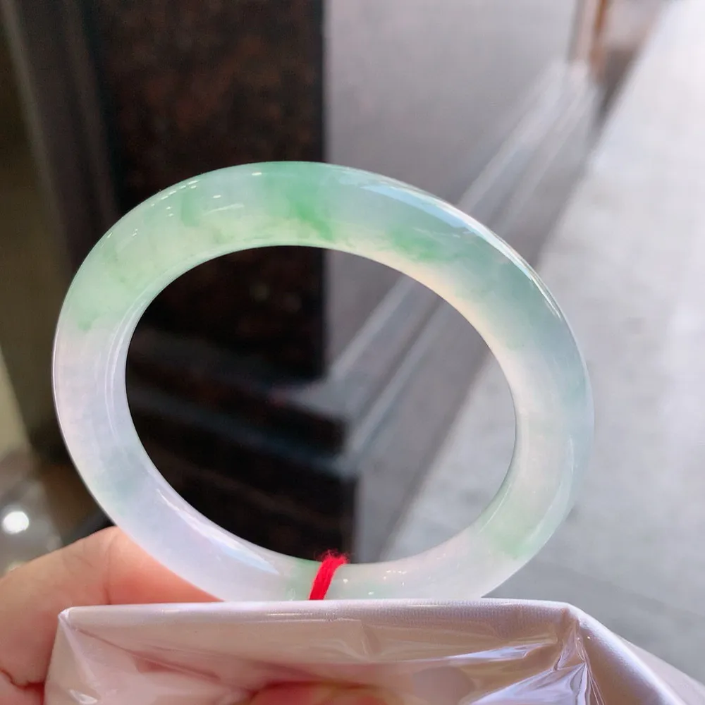 圆条冰玻绿花 无瑕 尺寸:52.5/8.9 种色俱佳🥰🥰