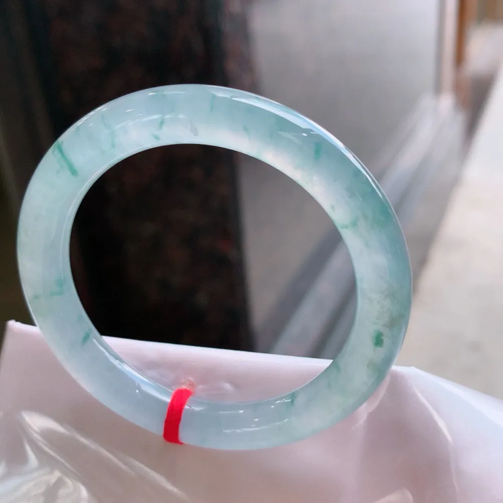 圆条冰玻飘花 无瑕 尺寸:50.5/8.3 花美 种水好️️