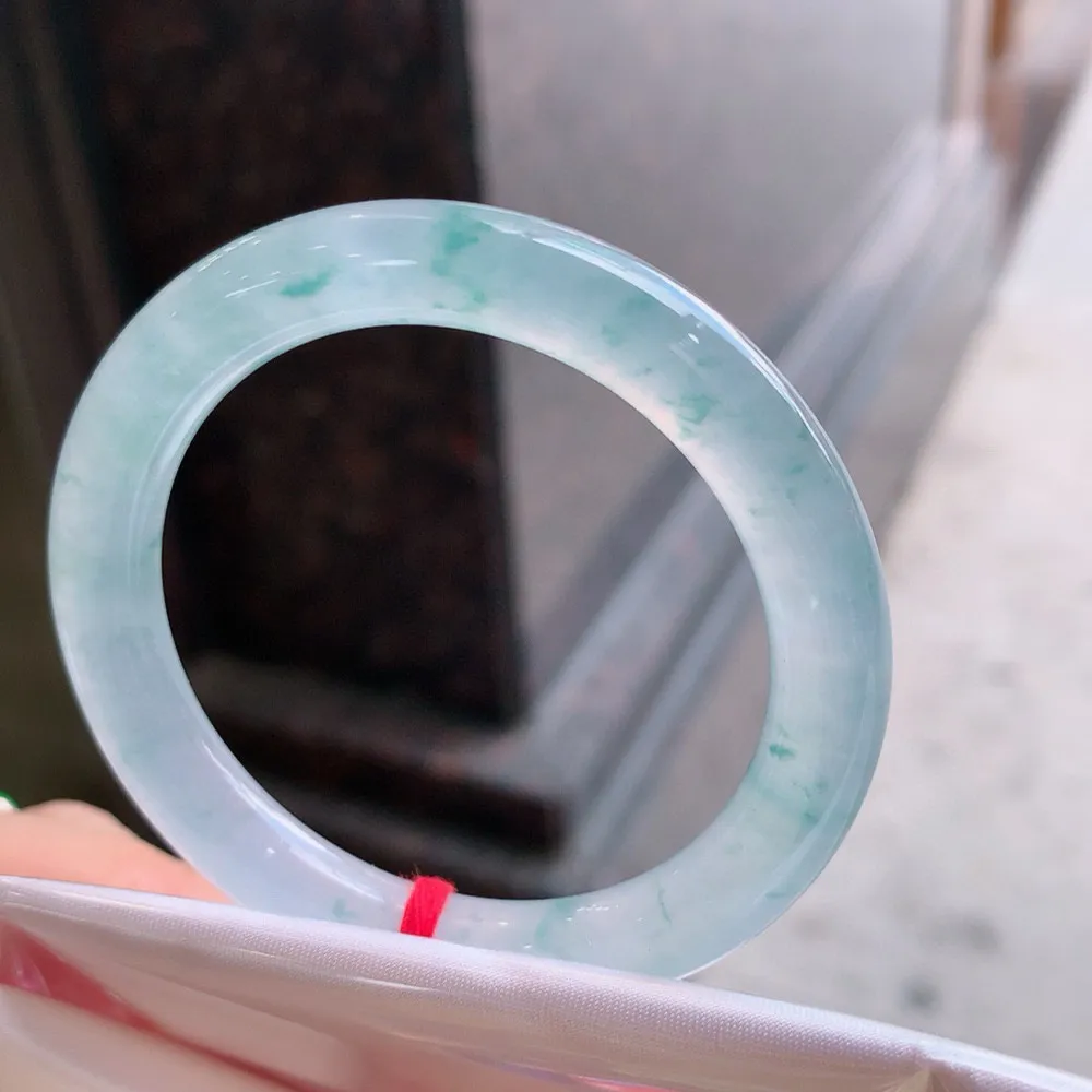 圆条冰玻飘花 无瑕 尺寸:50.5/8.3 花美 种水好️️