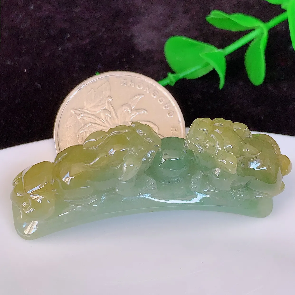 自然光实拍，冰润黄翡招财貔貅手环，民间有“一摸貔貅运程旺盛，再摸貔貅财运滚滚，三摸貔貅平步青云 ”的美好祝愿。#81.18