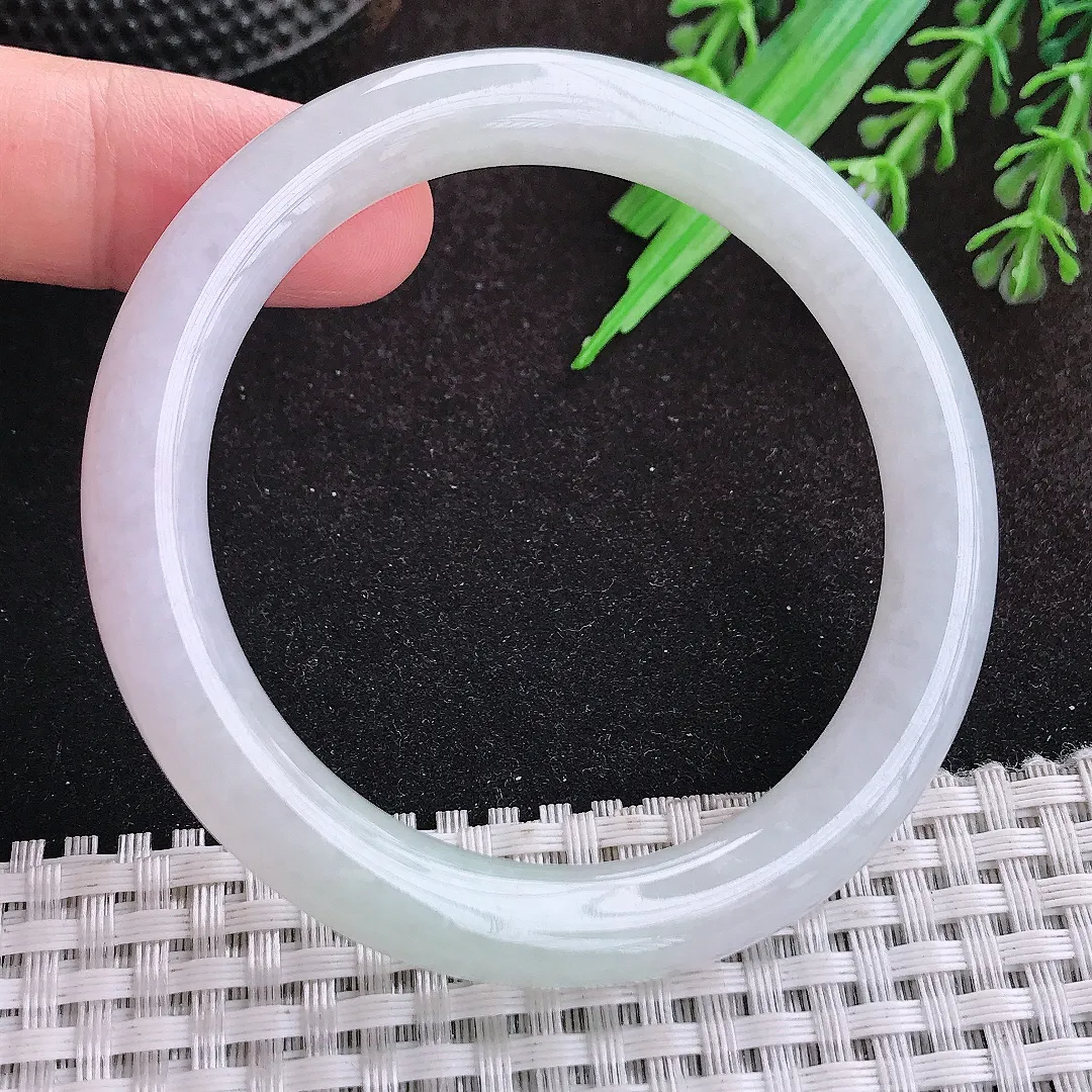 自然光53.5/8.6/8.8老坑冰胶水灵圆条手镯宽边翡翠玉镯美人镯