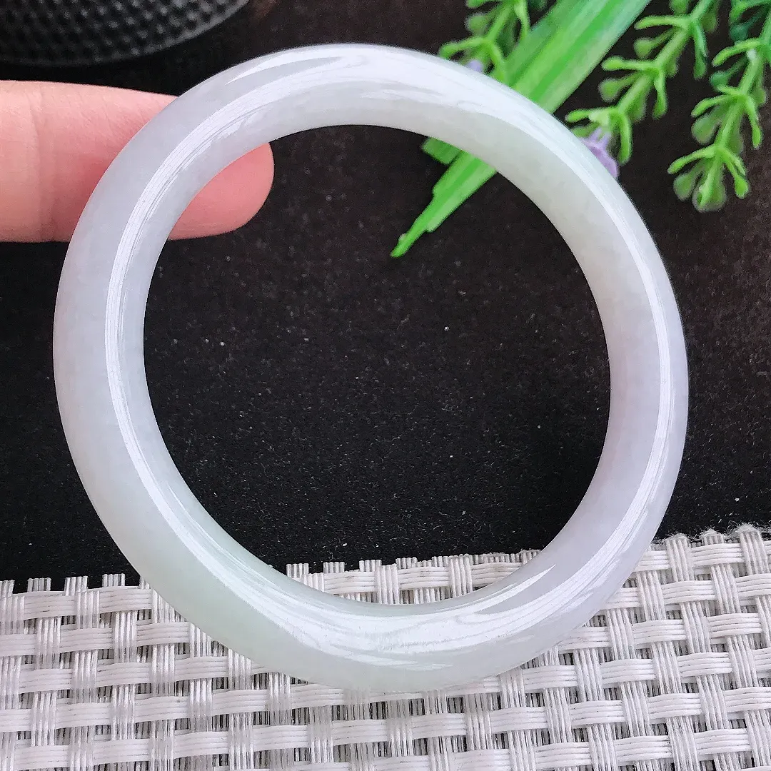 自然光53.5/8.6/8.8老坑冰胶水灵圆条手镯宽边翡翠玉镯美人镯