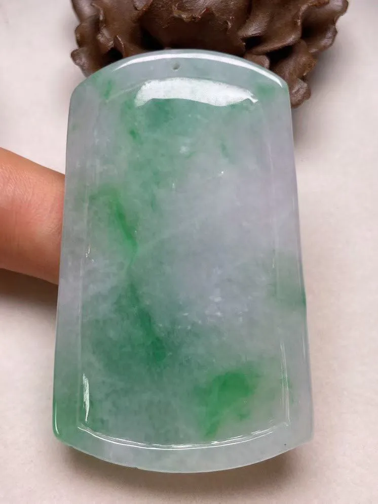 冰糯种飘绿【普贤菩萨】吊坠，种水好，玉质细腻 ，卖相好