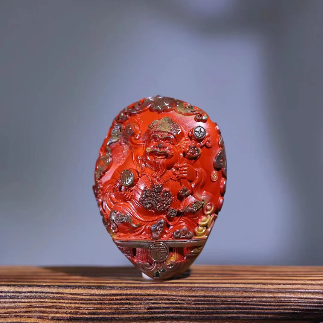 （财神到）
	•	包浆南红：历经岁月沉淀，油脂感强，色泽由内而外透出温润的“老熟”红，不浮夸、不刺眼