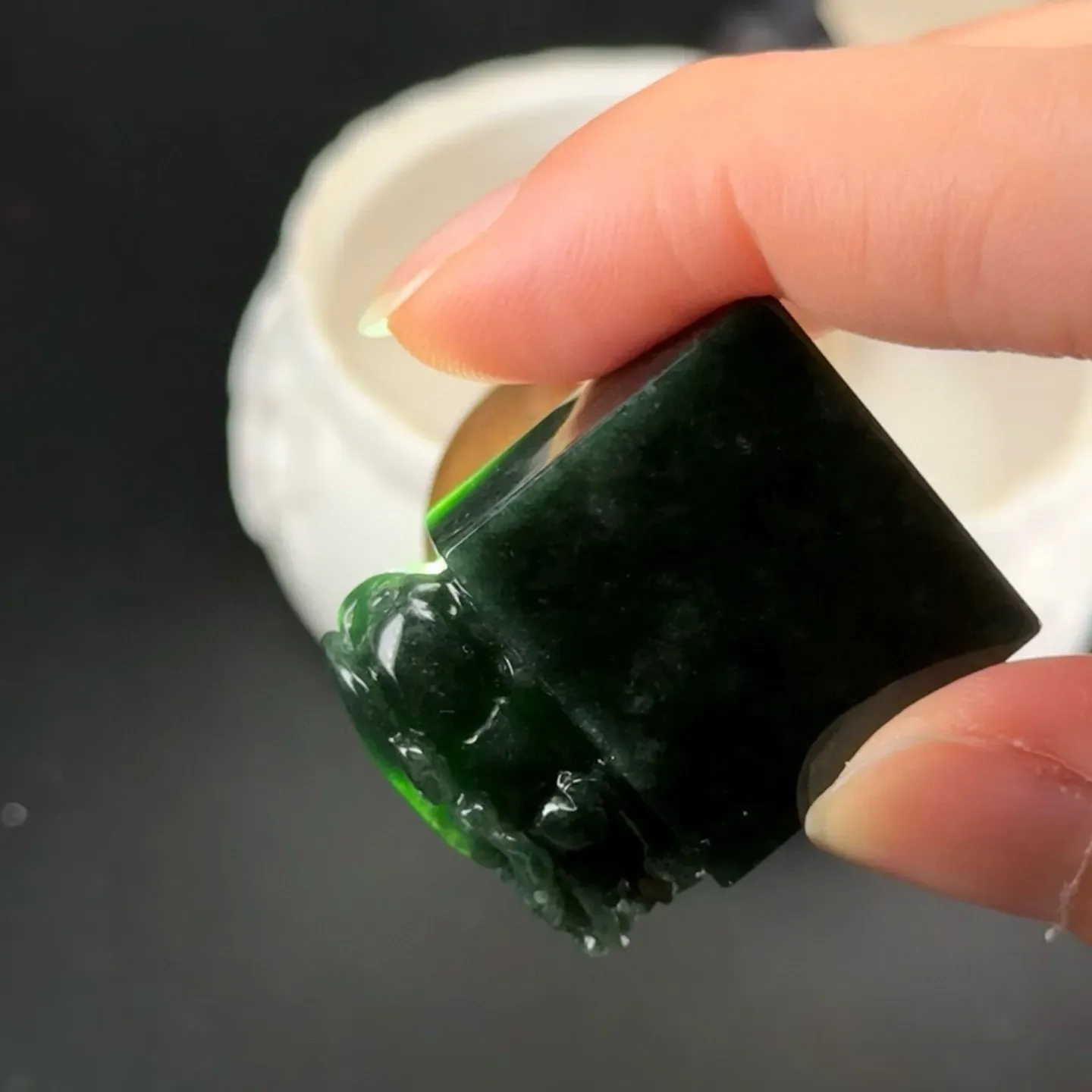 精品墨翠印章 种好色正 种好色正 尺寸31.4