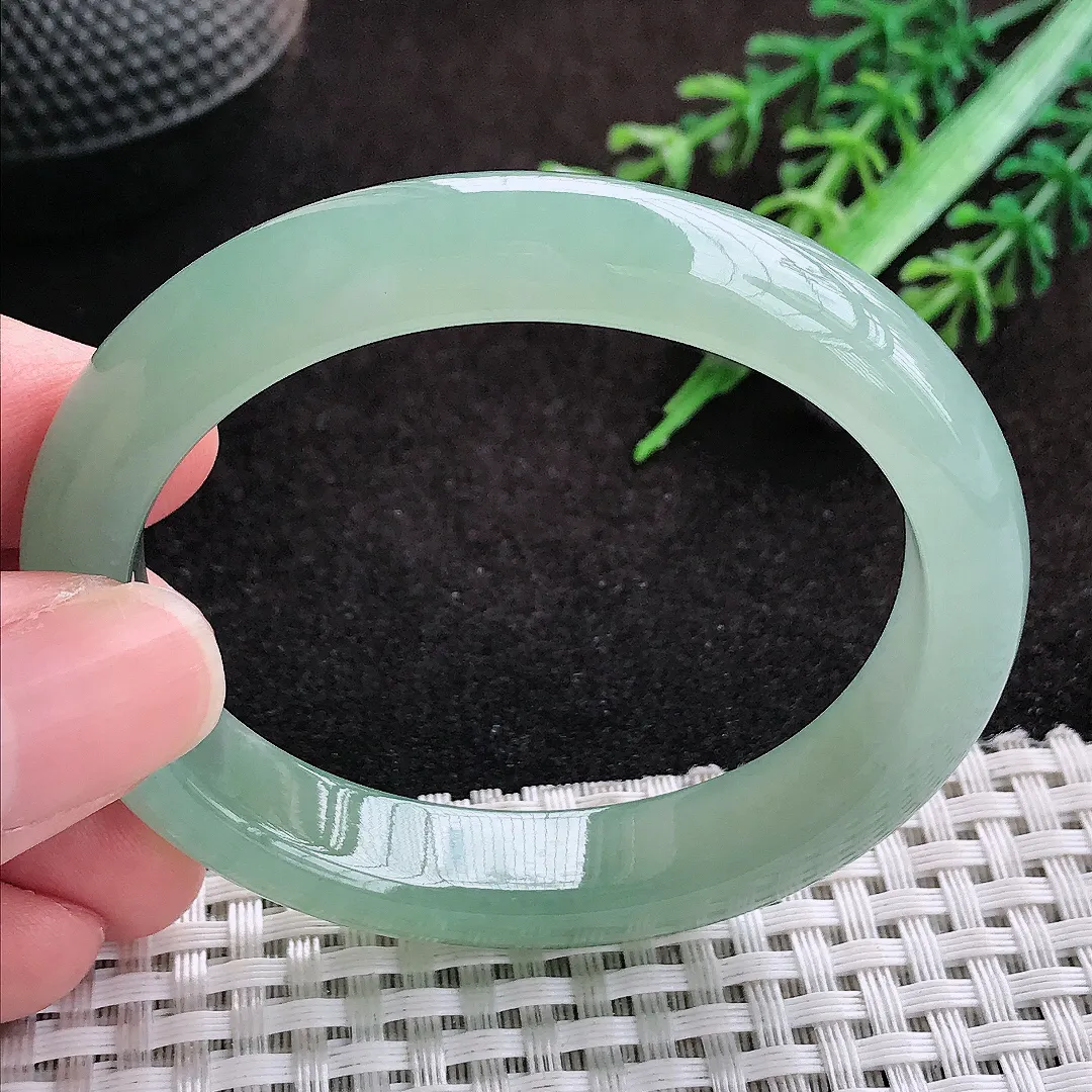 自然光52/46/11.1/7.6老坑冰胶果冻冰晴甜绿贵妃手镯翡翠玉镯美人镯