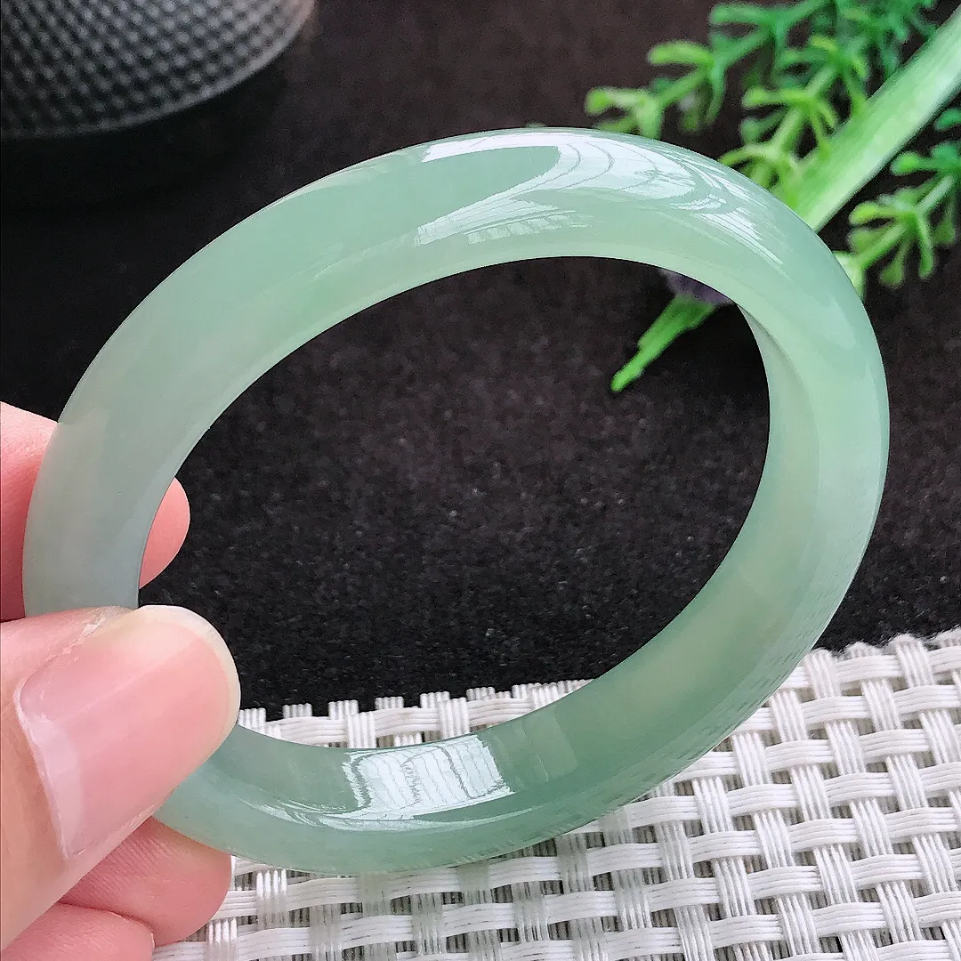 自然光52/46/11.1/7.6老坑冰胶果冻冰晴甜绿贵妃手镯翡翠玉镯美人镯