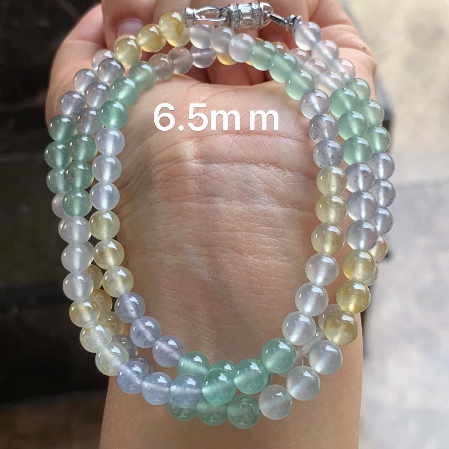 冰种彩色糖果珠子 很梦幻的颜色