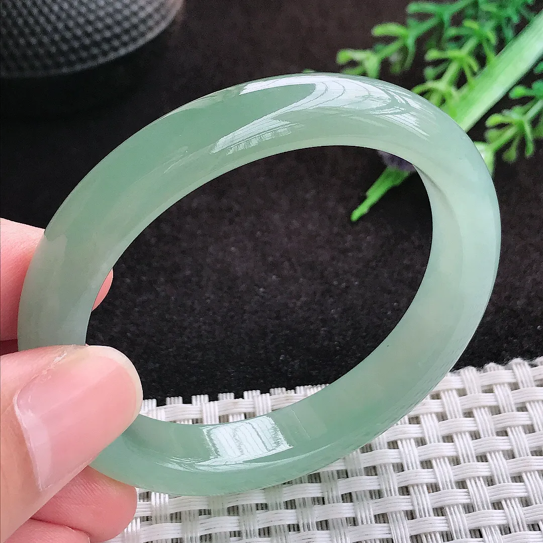自然光52/46/11.1/7.6老坑冰胶果冻冰晴甜绿贵妃手镯翡翠玉镯美人镯