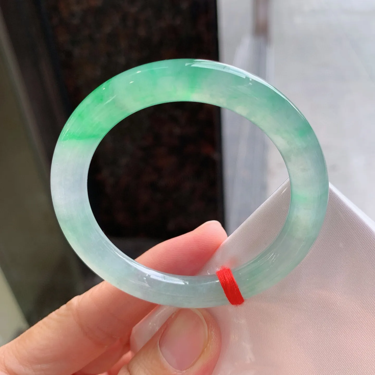 圆条冰飘绿 尺寸：50/8.5mm