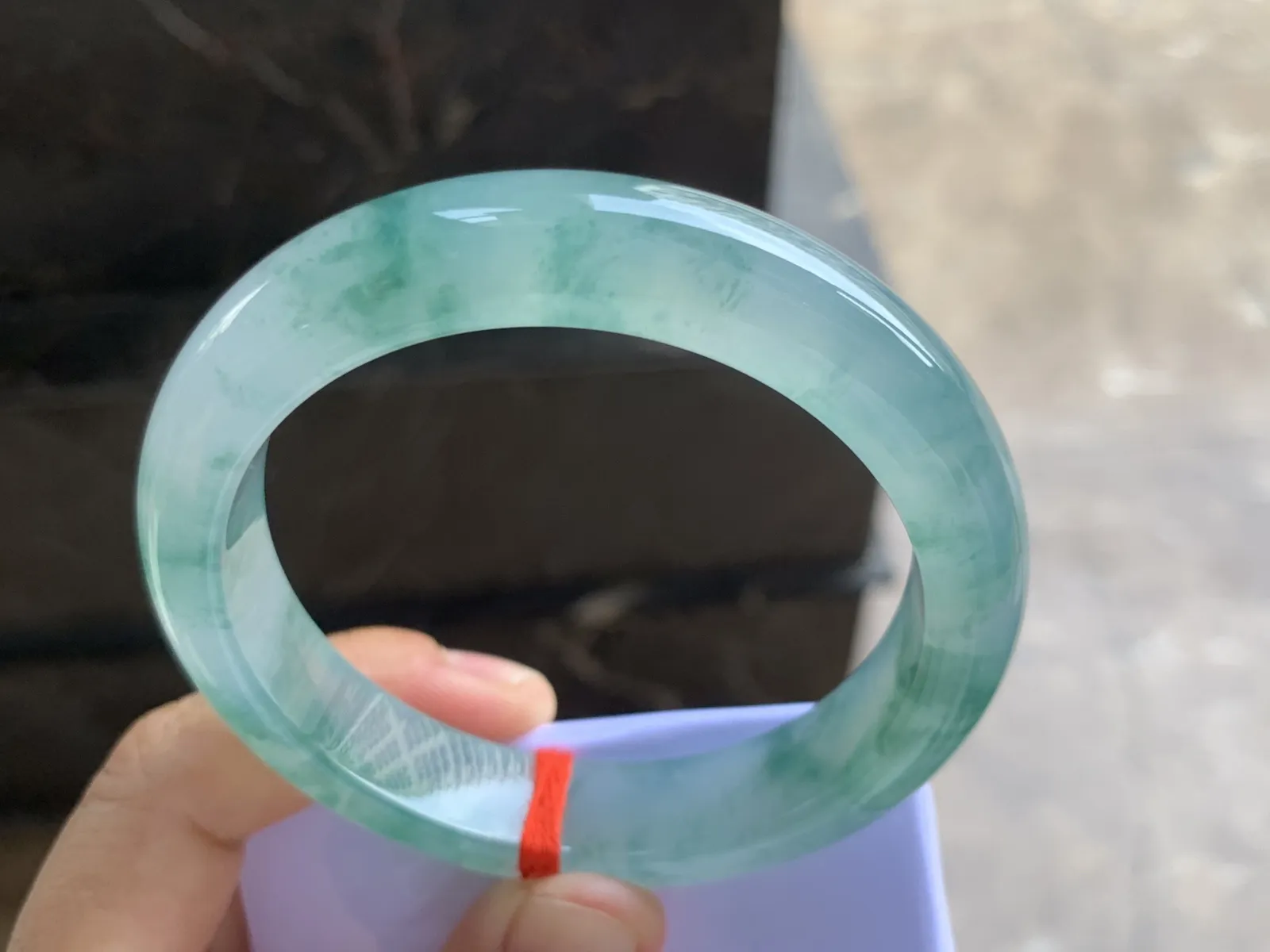 58-13-9mm
冰种飘花手镯 水润冰透