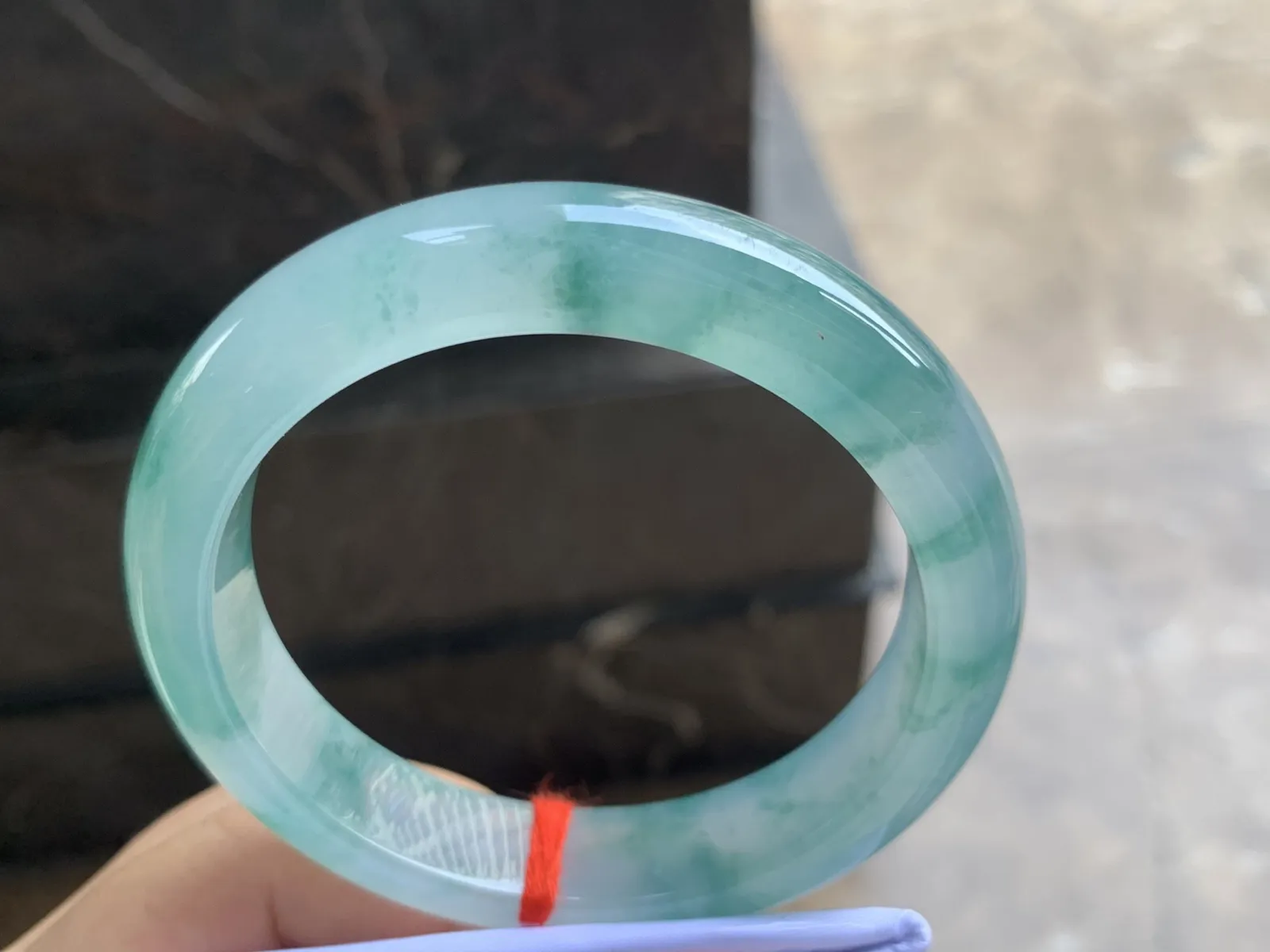 58-13-9mm
冰种飘花手镯 水润冰透