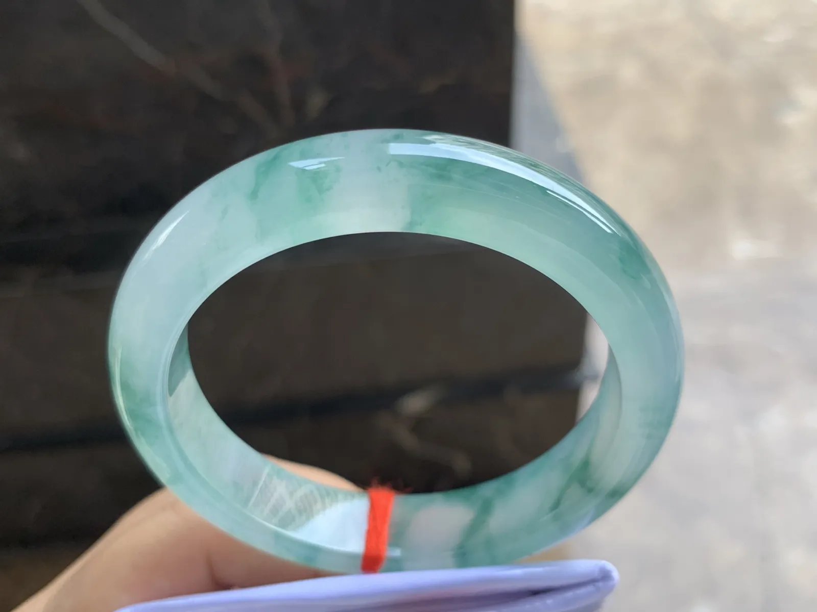 58-13-9mm
冰种飘花手镯 水润冰透