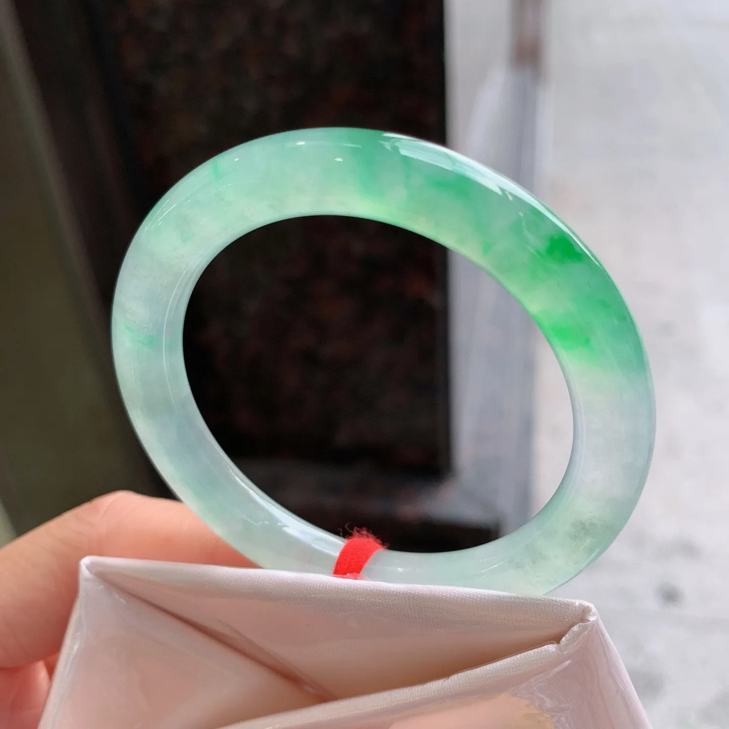 圆条冰飘绿 尺寸：50/8.5mm