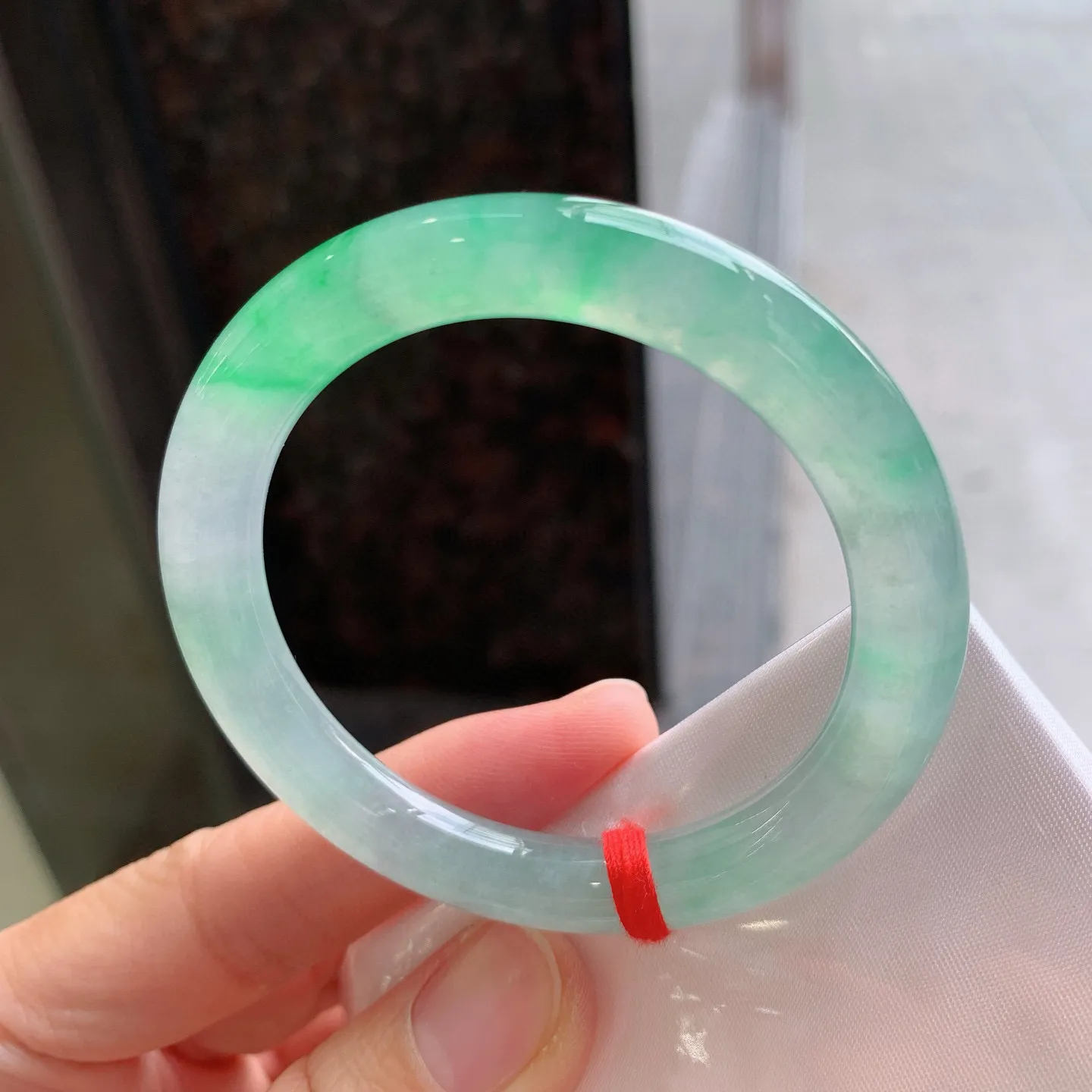 圆条冰飘绿 尺寸：50/8.5mm