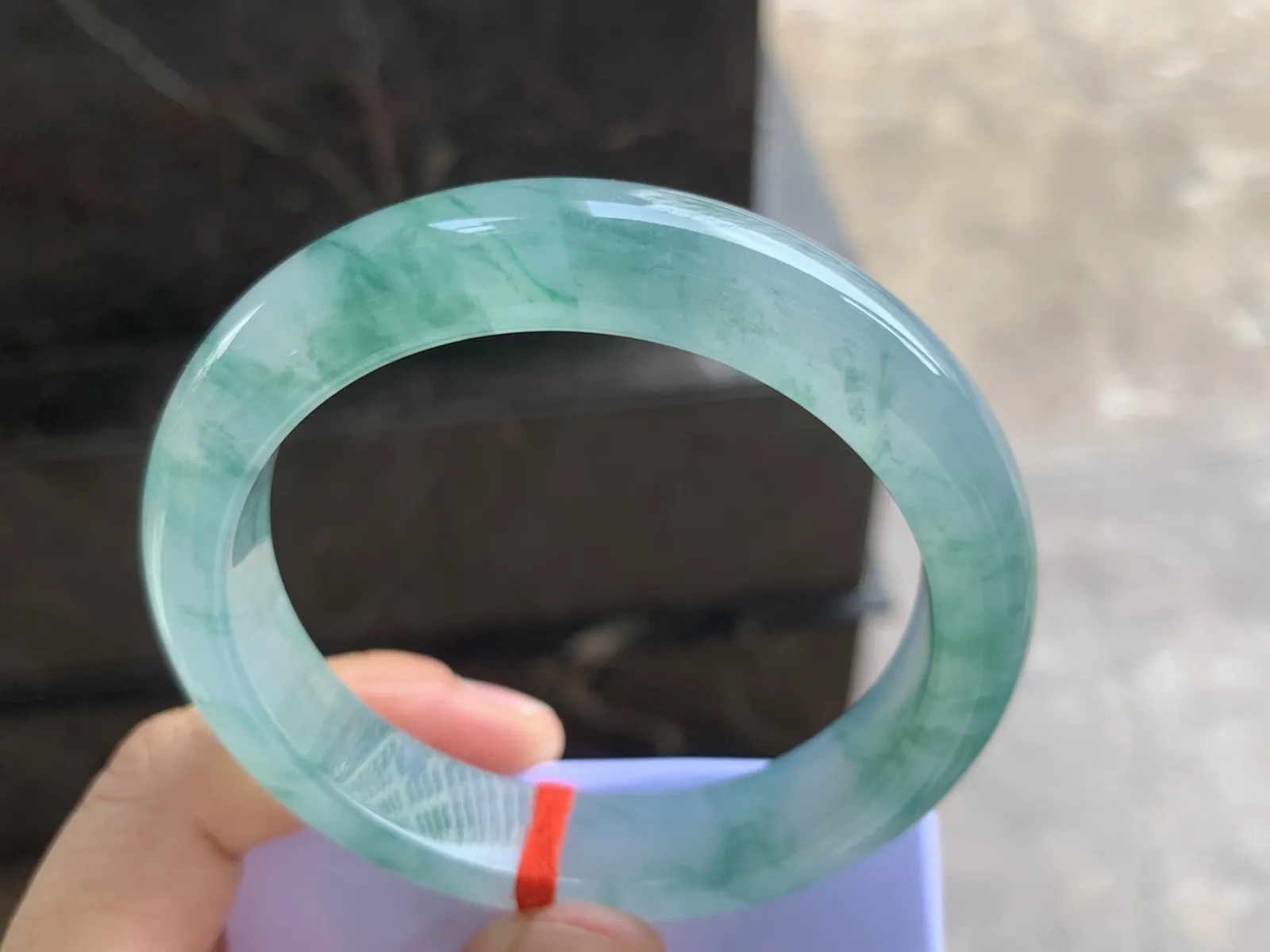 58-13-9mm
冰种飘花手镯 水润冰透