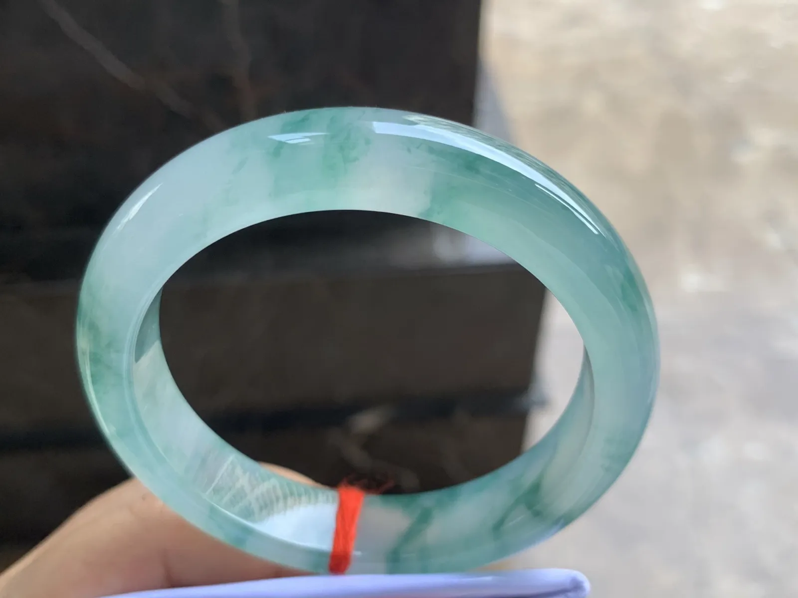 58-13-9mm
冰种飘花手镯 水润冰透