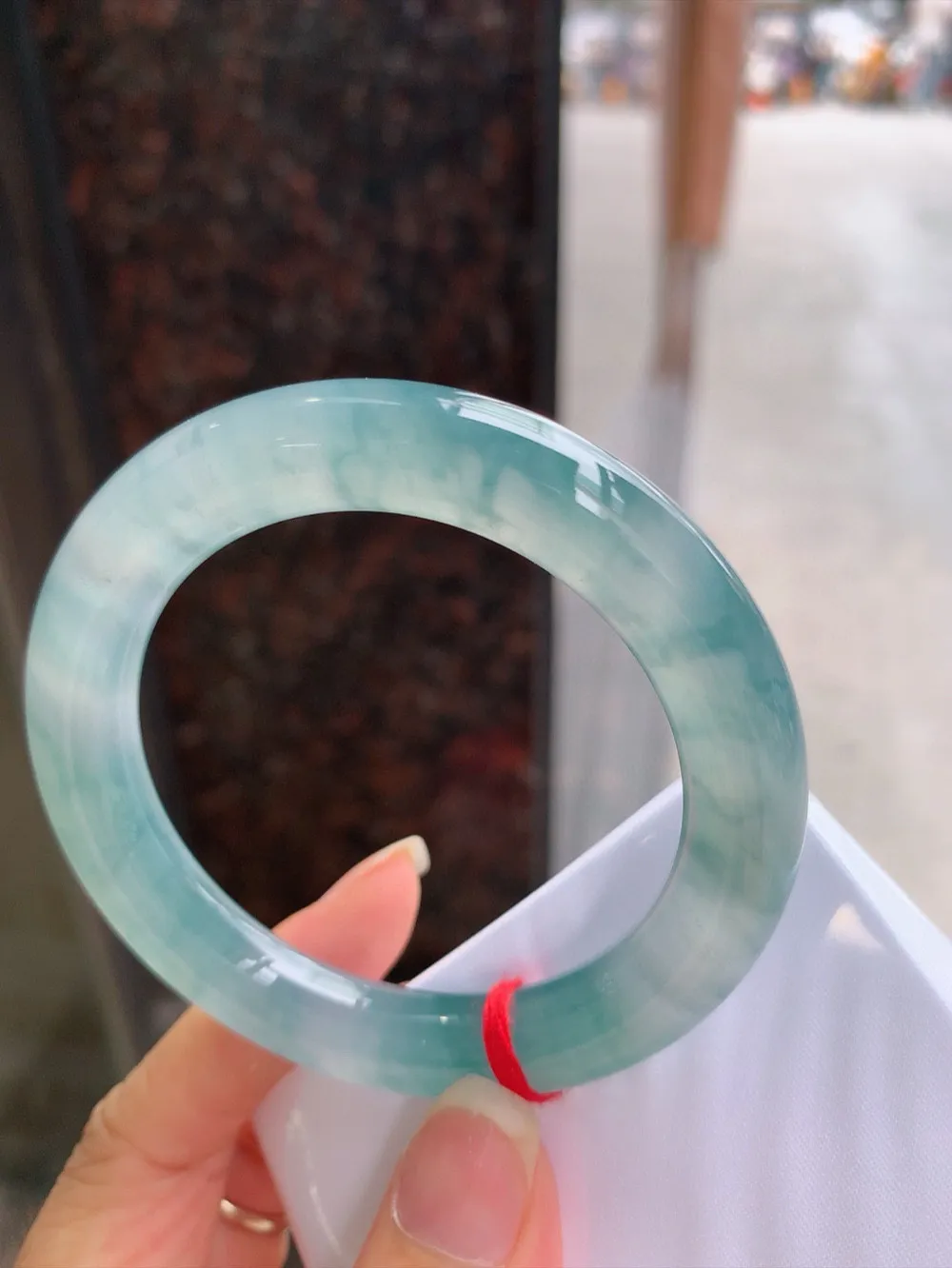 圆条冰玻蓝花 微棉根 尺寸:52.7/10.2 花美 种水好🥰🥰